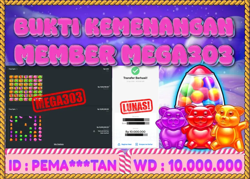 MEGA303 JACKPOT Rp 10.000.000 - LUNAS!!!