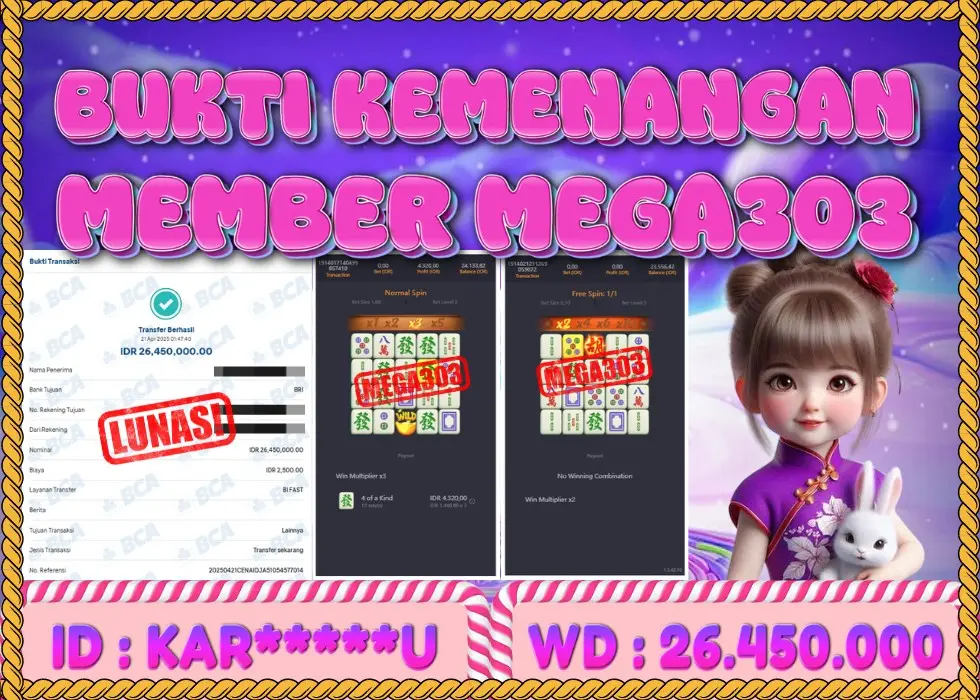 MEGA303 JACKPOT Rp 26.450.000 - LUNAS!!!