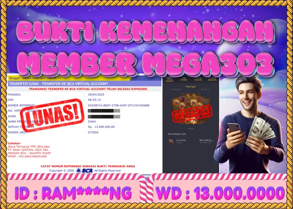 MEGA303 JACKPOT Rp 13.000.000 - LUNAS!!!