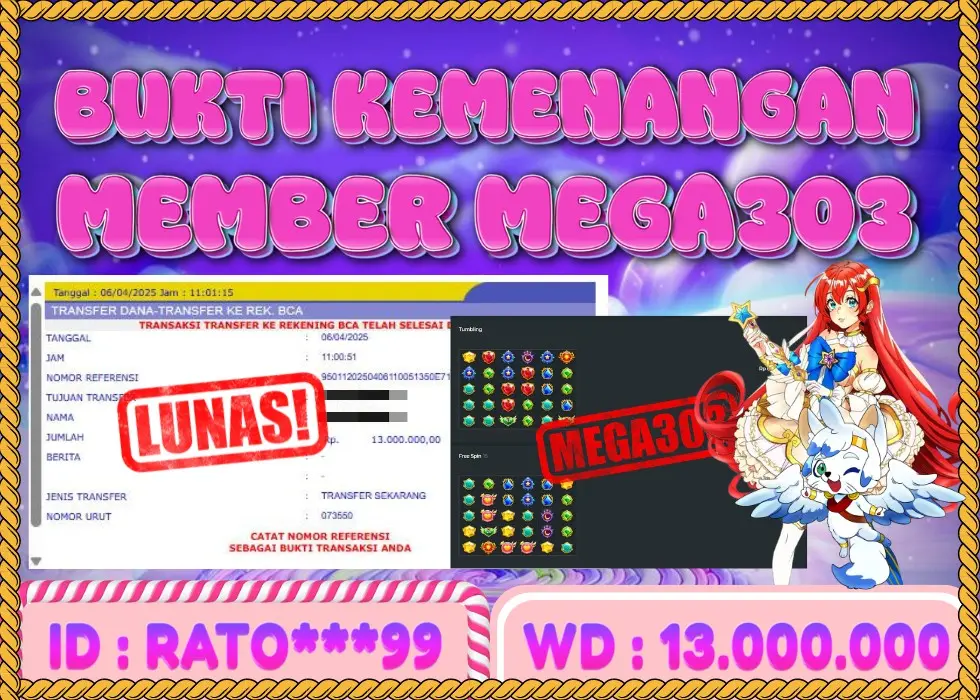 MEGA303 JACKPOT Rp 13.000.000 - LUNAS!!!