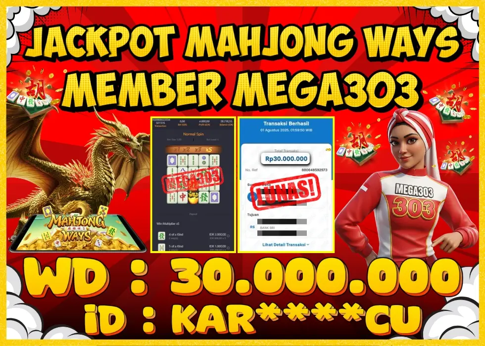 MEGA303 JACKPOT Rp 30.000.000 - LUNAS!!!