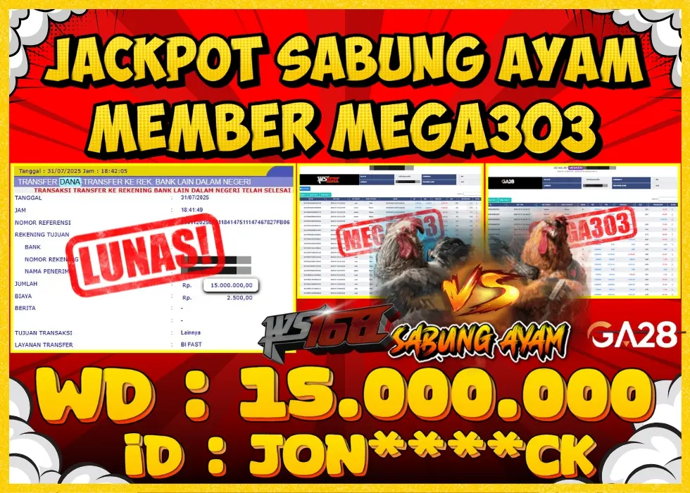 MEGA303 JACKPOT Rp 15.000.000 - LUNAS!!!