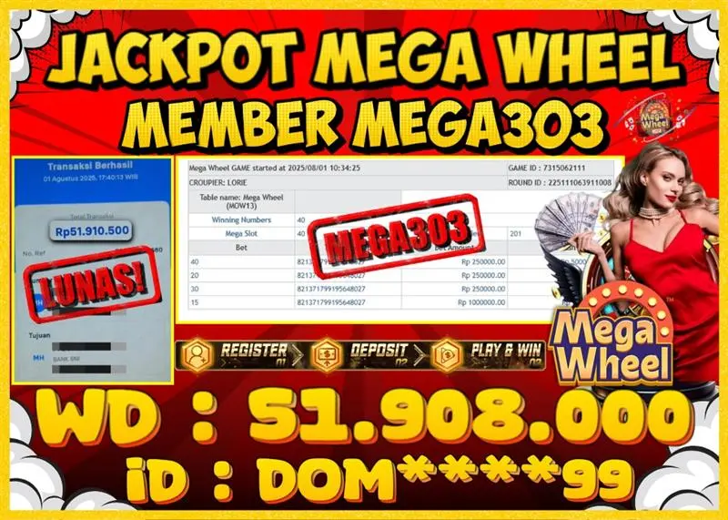 MEGA303 JACKPOT Rp 51.908.000 - LUNAS!!!