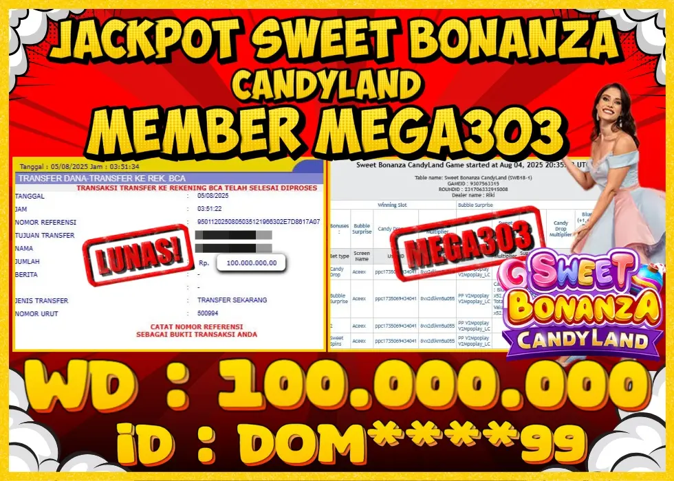 MEGA303 JACKPOT Rp 100.000.000 - LUNAS!!!