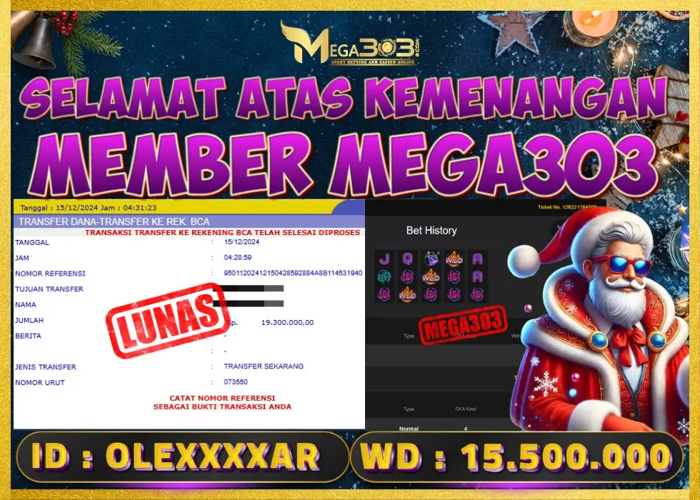 MEGA303 JACKPOT Rp 15.500.000 - LUNAS!!!