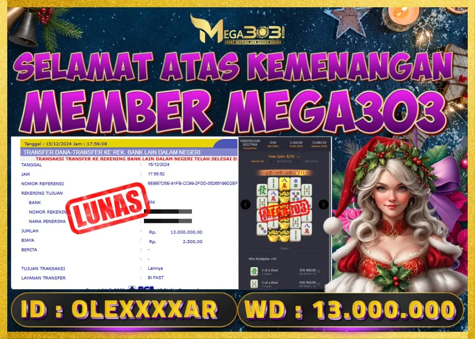 MEGA303 JACKPOT Rp 13.000.000 - LUNAS!!!
