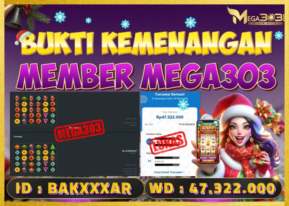 MEGA303 JACKPOT Rp 47.322.000 - LUNAS!!!