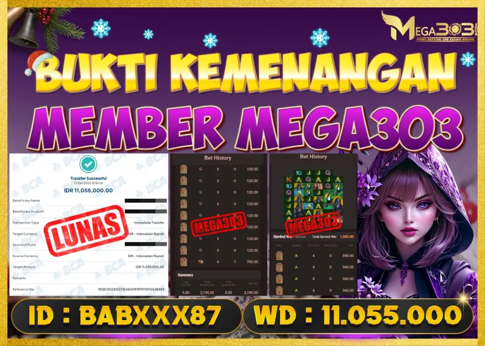 MEGA303 JACKPOT Rp 11.055.000 - LUNAS!!!