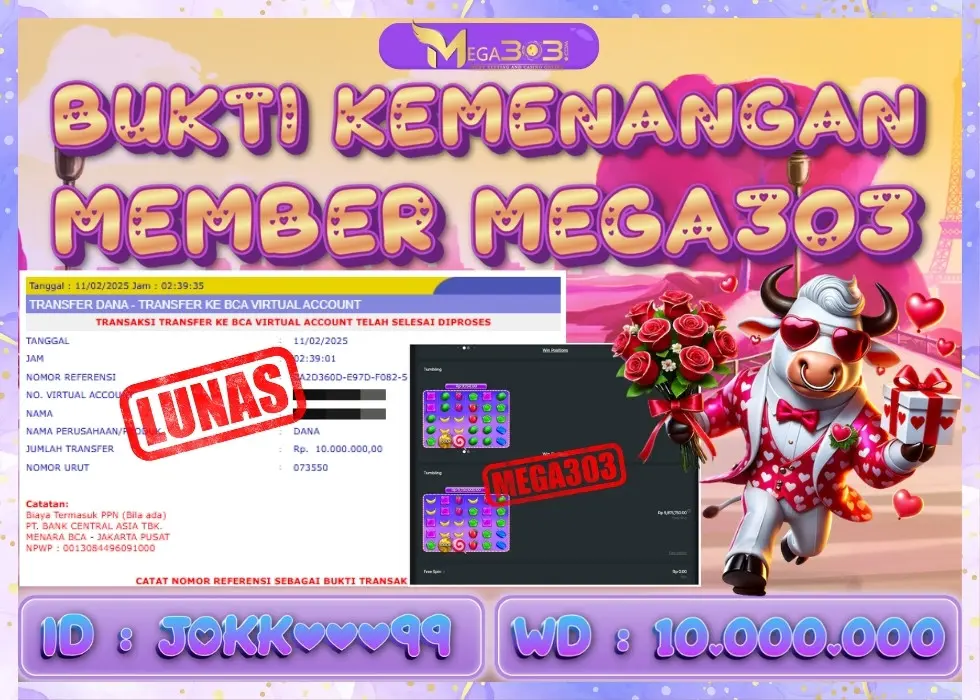 MEGA303 JACKPOT Rp 10.000.000 - LUNAS!!!