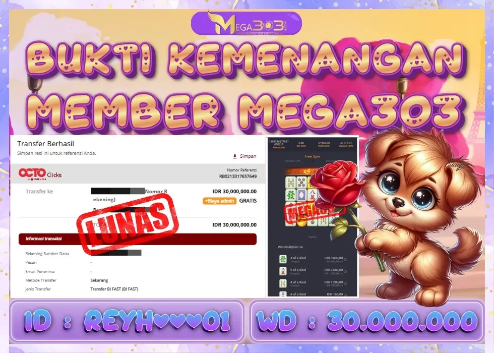 MEGA303 JACKPOT Rp 30.000.000 - LUNAS!!!
