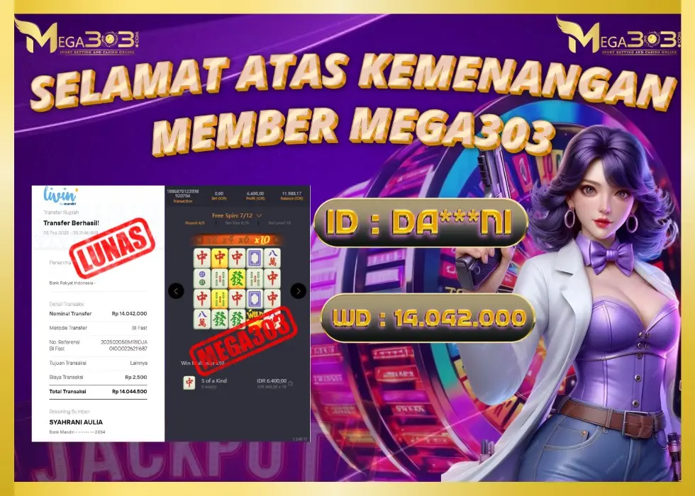 MEGA303 JACKPOT Rp 14.042.000 - LUNAS!!!