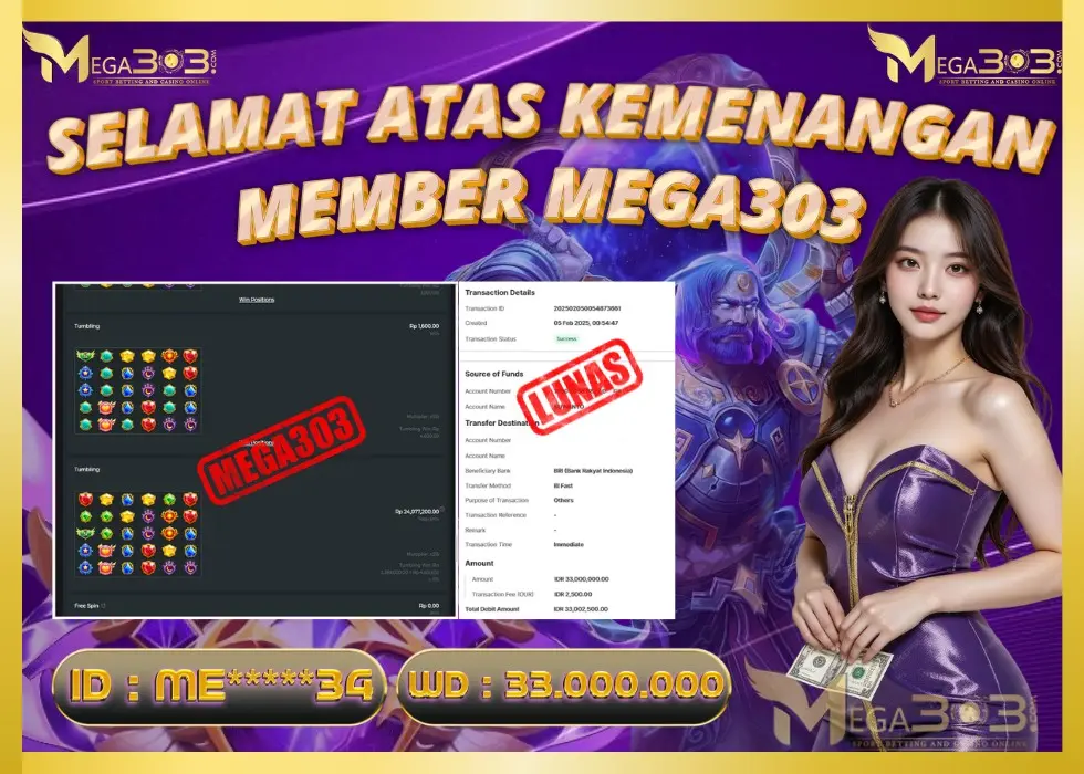 MEGA303 JACKPOT Rp 33.000.000 - LUNAS!!!
