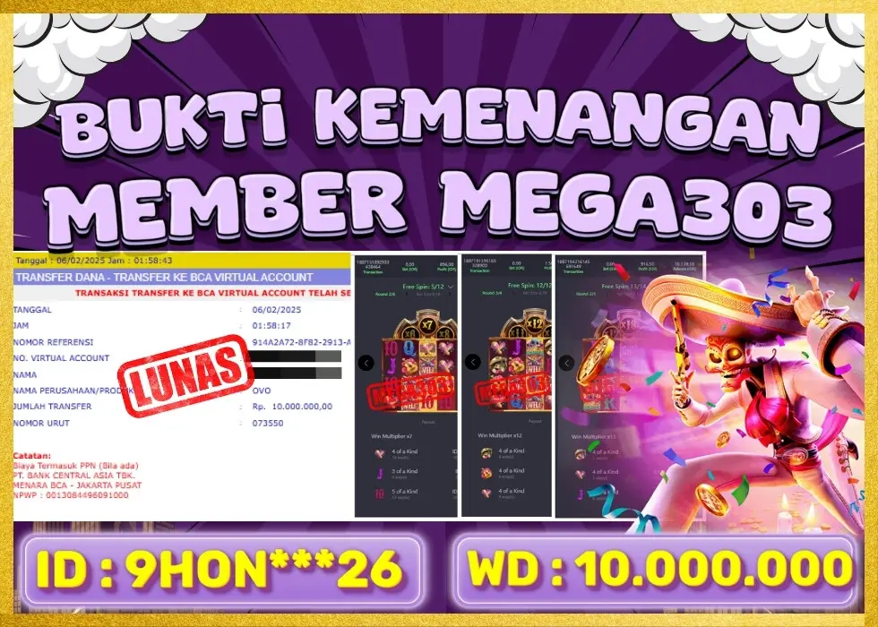 MEGA303 JACKPOT Rp 10.000.000 - LUNAS!!!