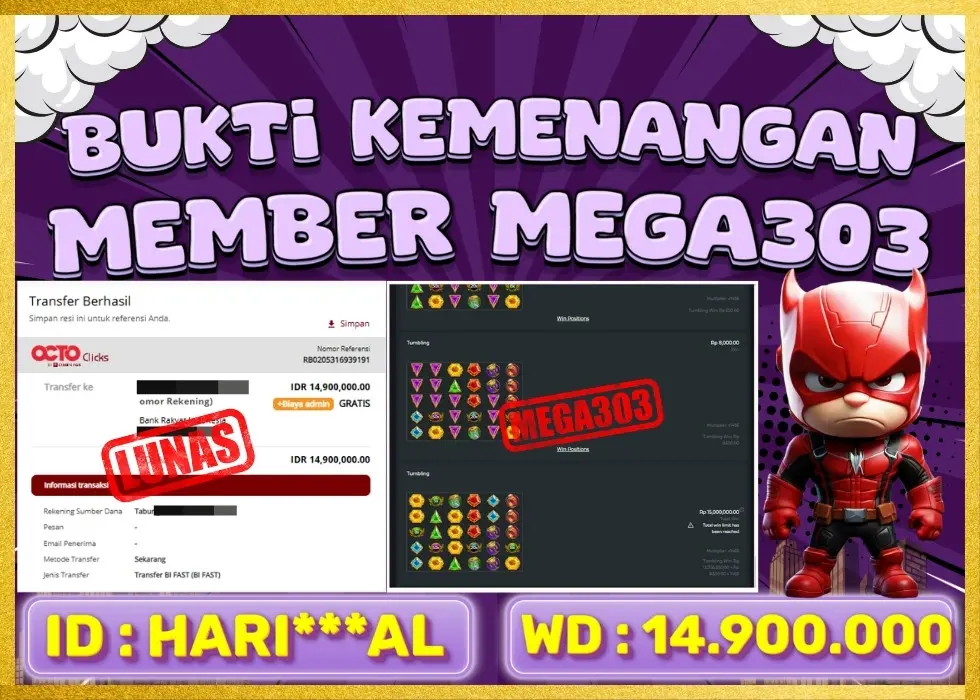 MEGA303 JACKPOT Rp 14.900.000 - LUNAS!!!
