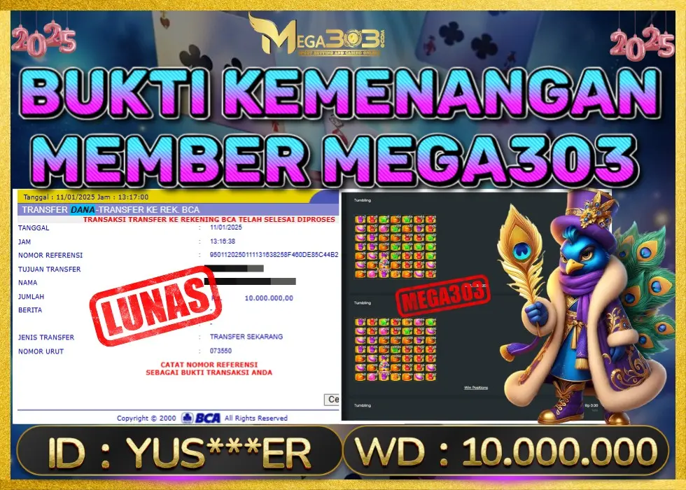 MEGA303 JACKPOT Rp 20.000.000 - LUNAS!!!