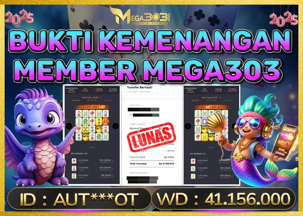 MEGA303 JACKPOT Rp 41.156.000 - LUNAS!!!
