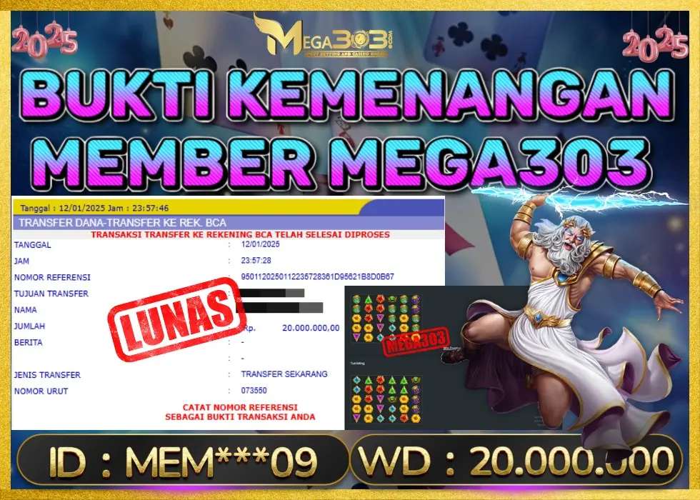 MEGA303 JACKPOT Rp 20.000.000 - LUNAS!!!