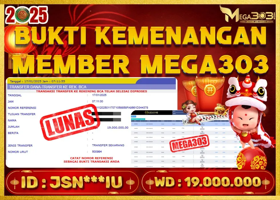 MEGA303 JACKPOT Rp 19.000.000 - LUNAS!!!