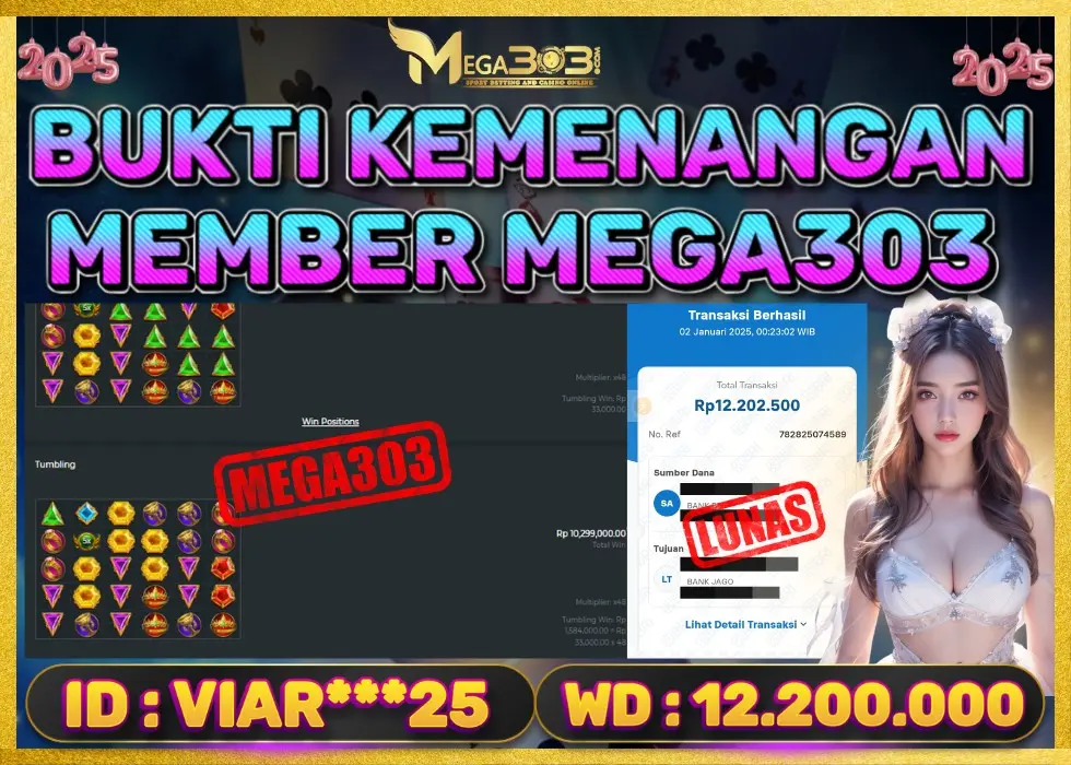 MEGA303 JACKPOT Rp 12.200.000 - LUNAS!!!