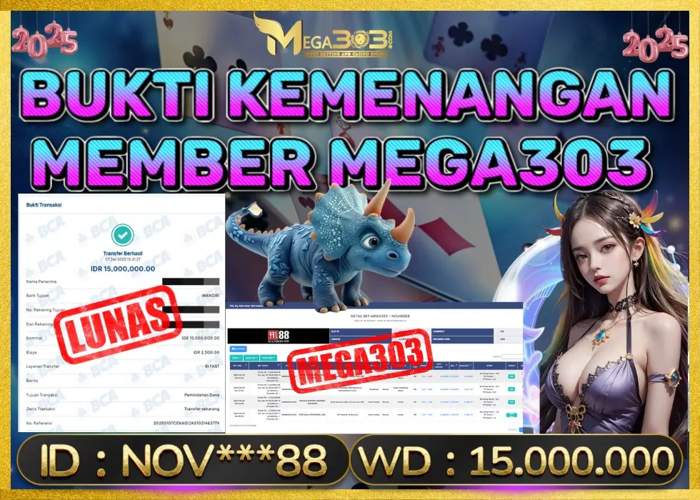 MEGA303 JACKPOT Rp 15.000.000 - LUNAS!!!