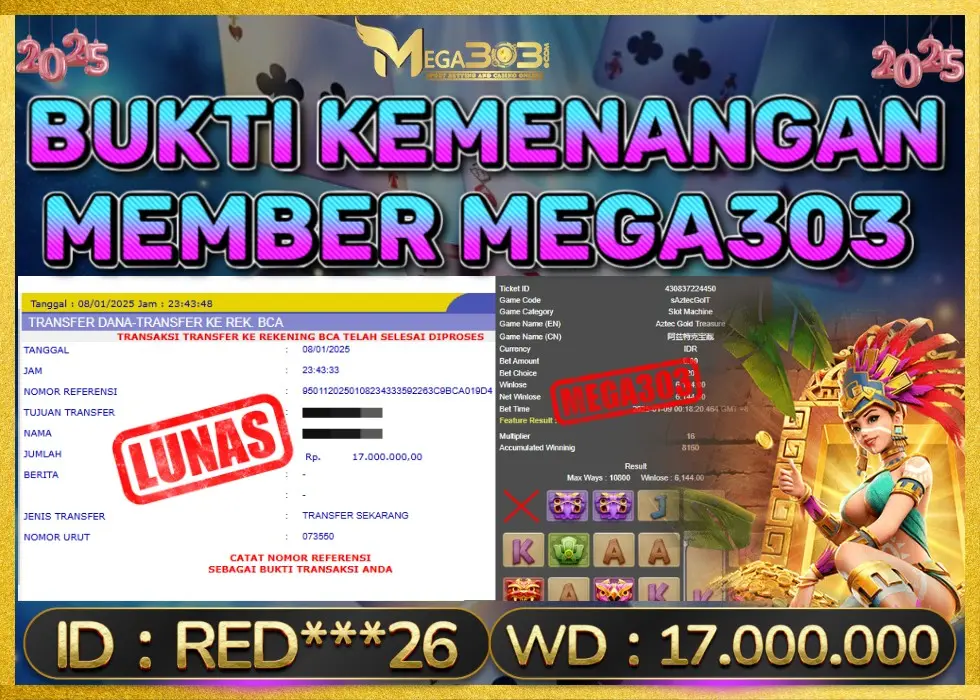 MEGA303 JACKPOT Rp 17.000.000 - LUNAS!!!