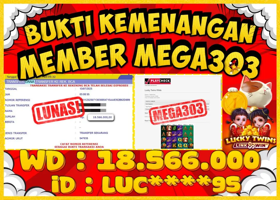 MEGA303 JACKPOT Rp 18.566.000 - LUNAS!!!