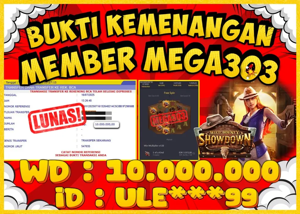 MEGA303 JACKPOT Rp 10.000.000 - LUNAS!!!
