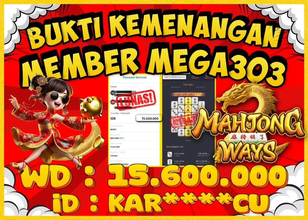 MEGA303 JACKPOT Rp 15.600.000 - LUNAS!!!