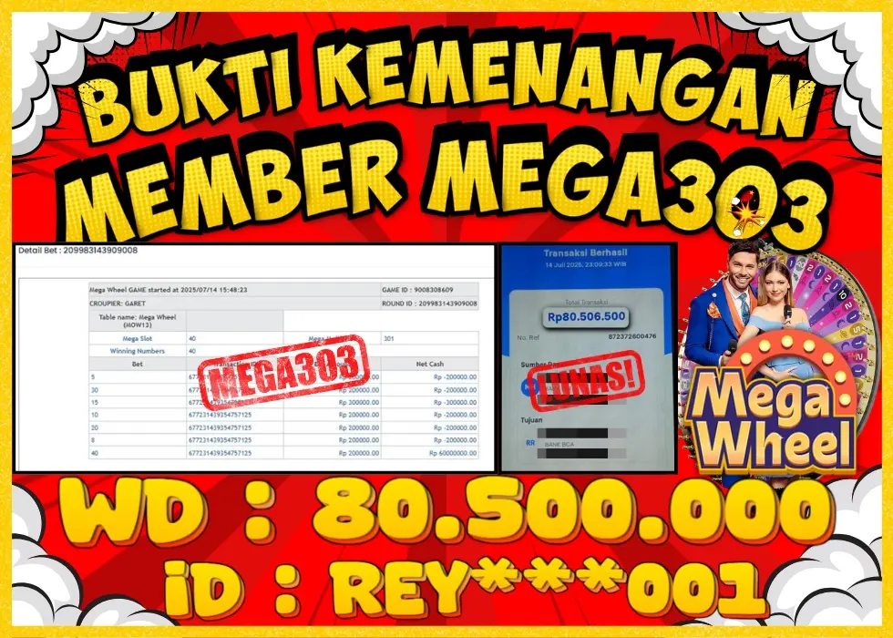 MEGA303 JACKPOT Rp 80.500.000 - LUNAS!!!