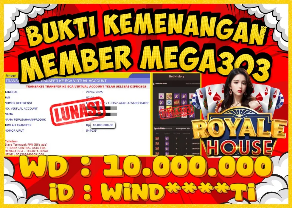 MEGA303 JACKPOT Rp 10.000.000 - LUNAS!!!