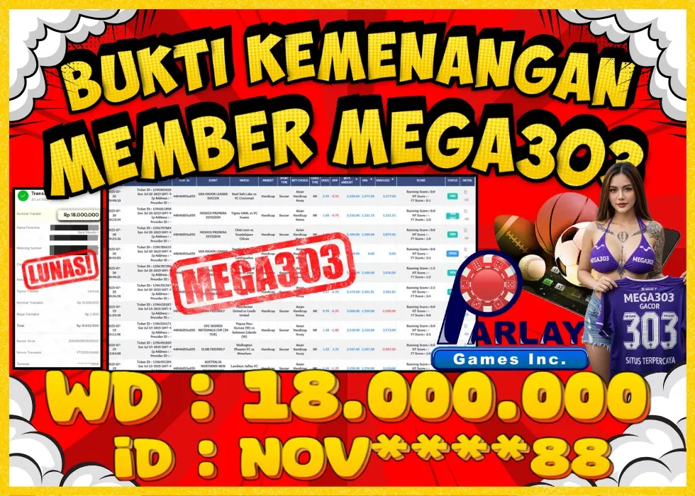 MEGA303 JACKPOT Rp 18.000.000 - LUNAS!!!