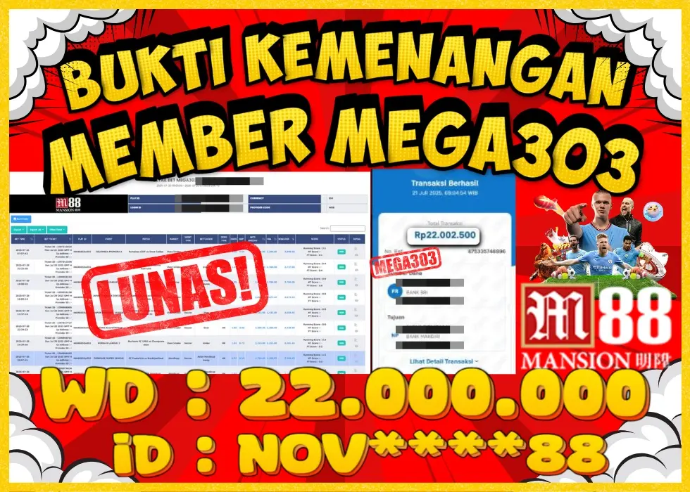 MEGA303 JACKPOT Rp 22.000.000 - LUNAS!!!