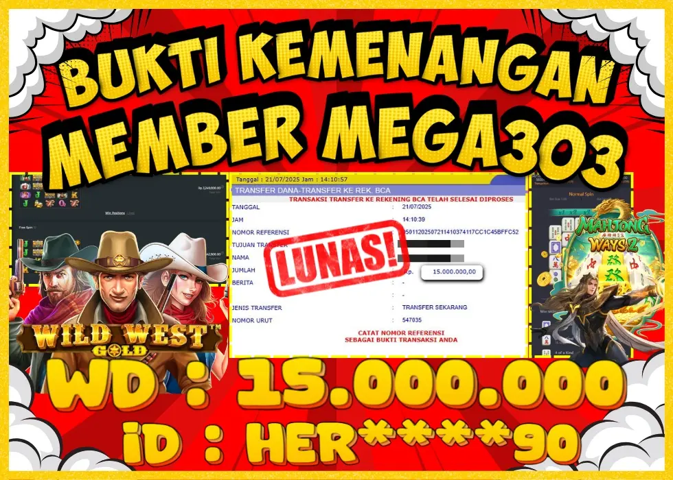 MEGA303 JACKPOT Rp 15.000.000 - LUNAS!!!