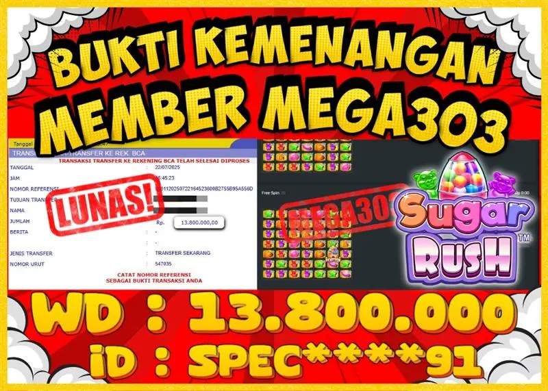 MEGA303 JACKPOT Rp 13.800.000 - LUNAS!!!