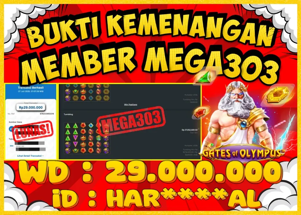 MEGA303 JACKPOT Rp 29.000.000 - LUNAS!!!