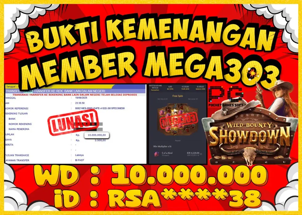 MEGA303 JACKPOT Rp 10.000.000 - LUNAS!!!