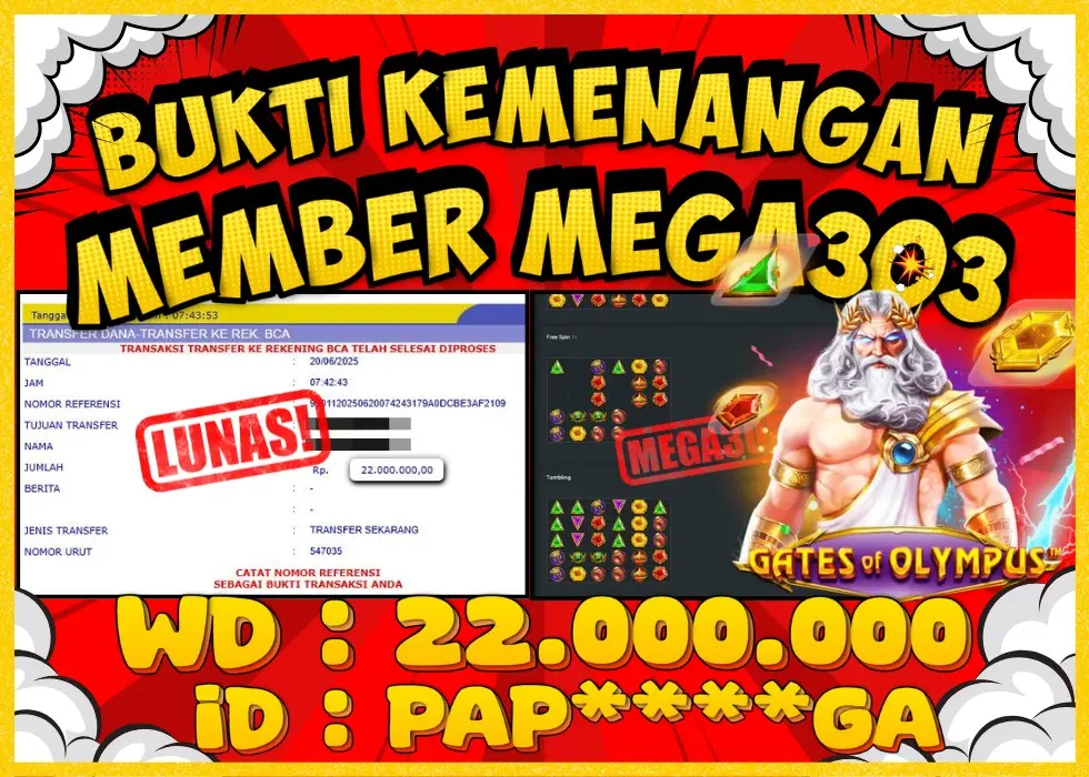 MEGA303 JACKPOT Rp 22.000.000 - LUNAS!!!