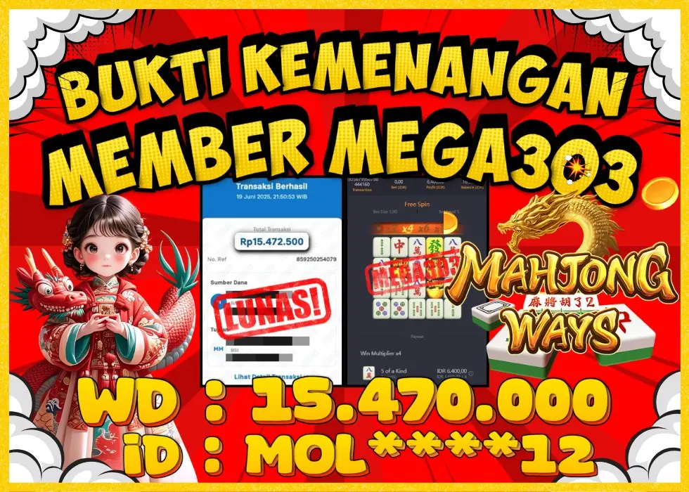 MEGA303 JACKPOT Rp 15.470.000 - LUNAS!!!