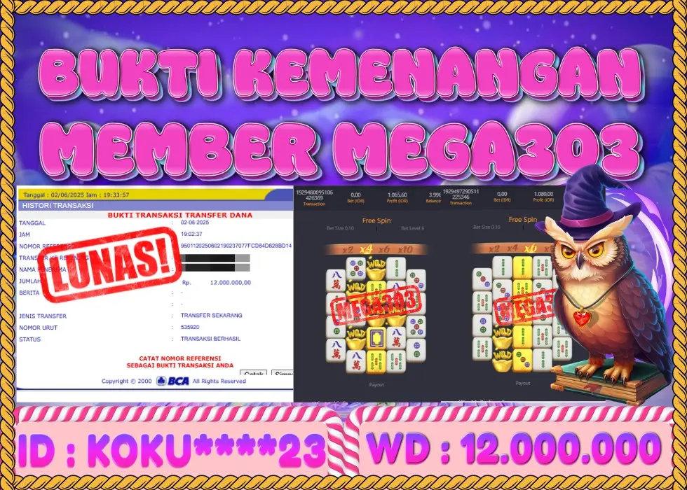 MEGA303 JACKPOT Rp 12.000.000 - LUNAS!!!