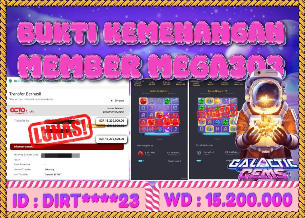 MEGA303 JACKPOT Rp 15.200.000 - LUNAS!!!