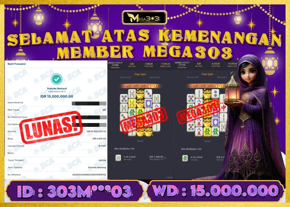 MEGA303 JACKPOT Rp 15.000.000 - LUNAS!!!