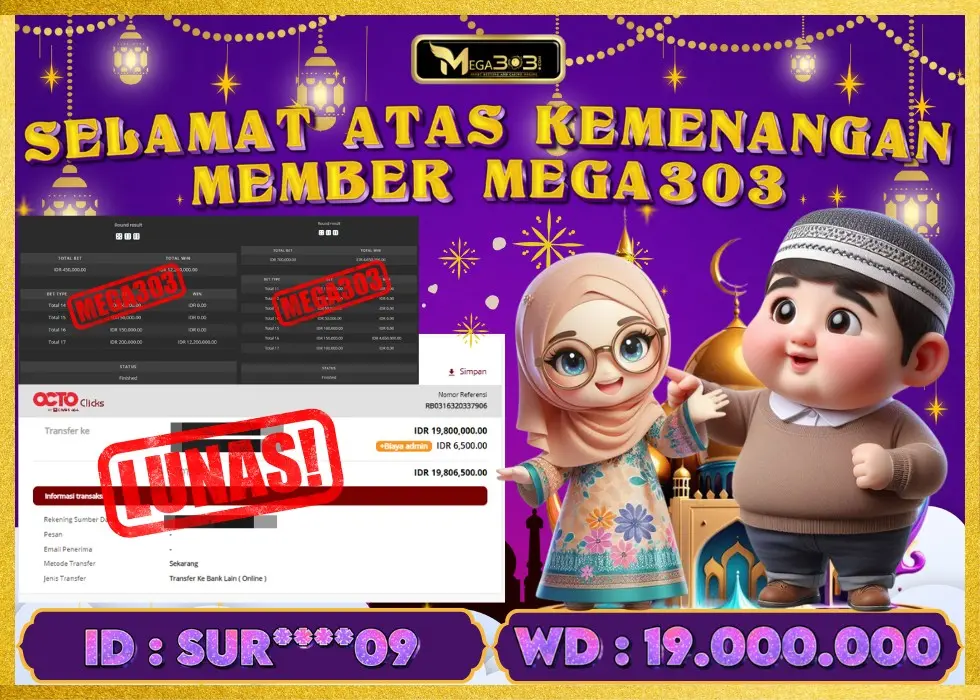 MEGA303 JACKPOT Rp 19.000.000 - LUNAS!!!
