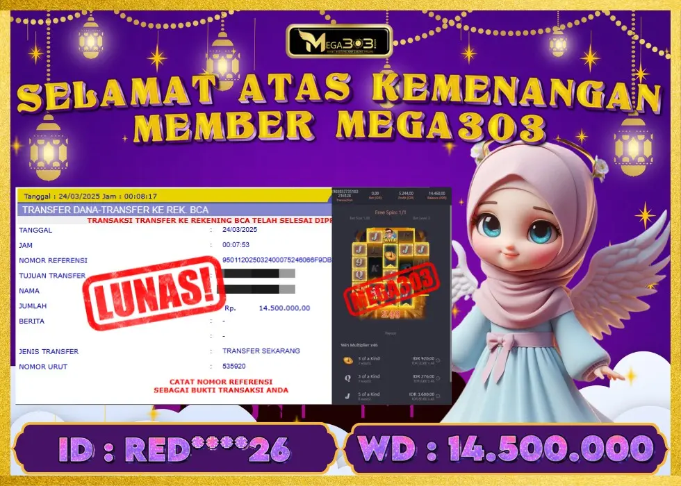 MEGA303 JACKPOT Rp 14.500.000 - LUNAS!!!