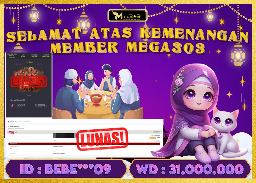 MEGA303 JACKPOT Rp 31.000.000 - LUNAS!!!