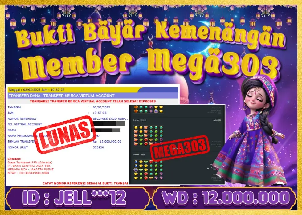 MEGA303 JACKPOT Rp 12.000.000 - LUNAS!!!