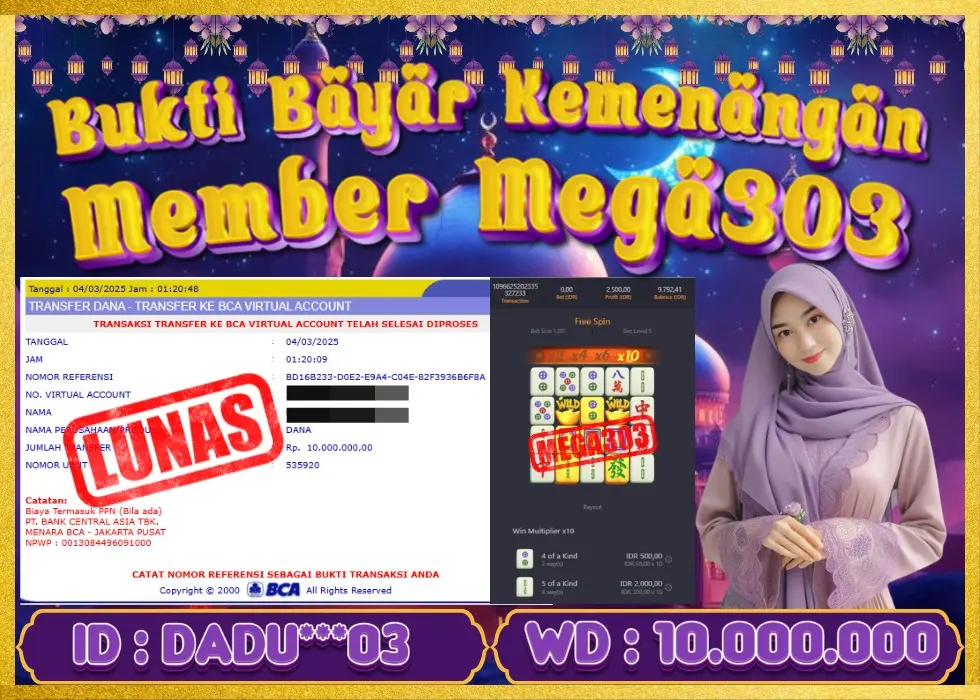 MEGA303 JACKPOT Rp 10.000.000 - LUNAS!!!