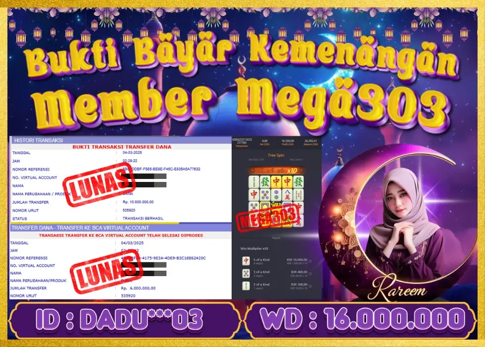 MEGA303 JACKPOT Rp 16.000.000 - LUNAS!!!