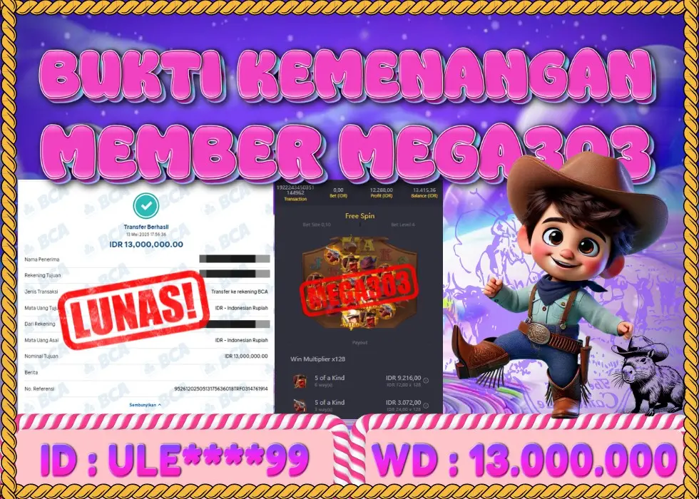 MEGA303 JACKPOT Rp 13.000.000 - LUNAS!!!