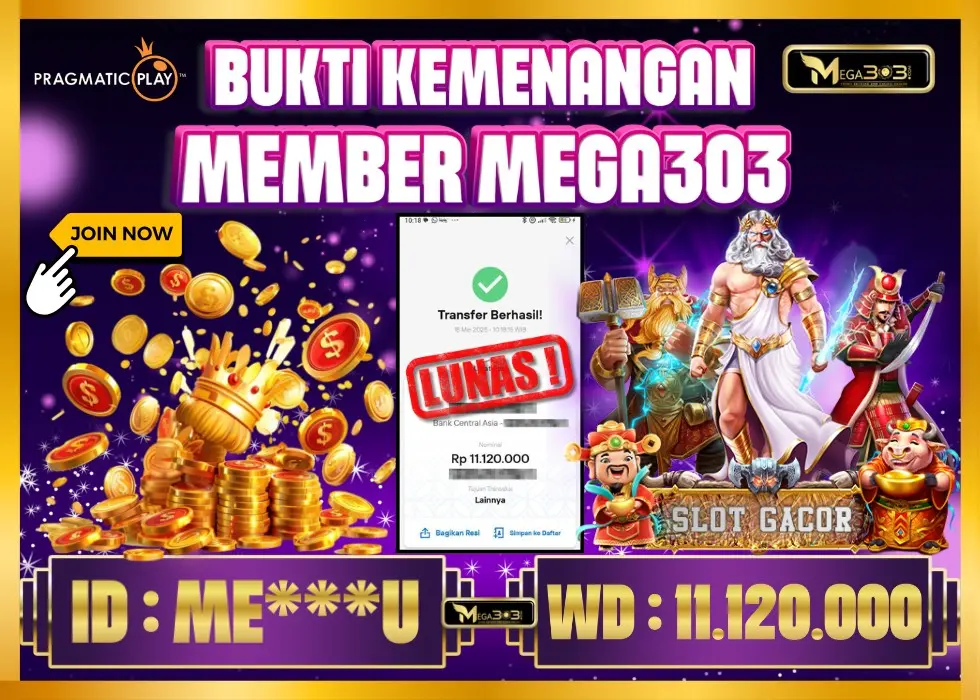 MEGA303 JACKPOT Rp 11.120.000 - LUNAS!!!