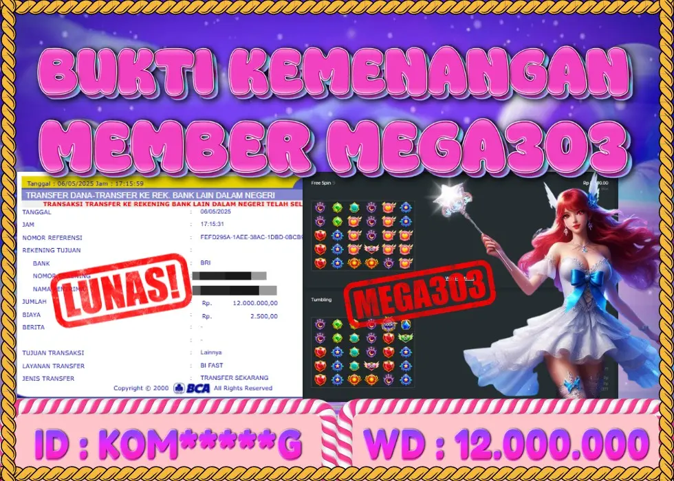 MEGA303 JACKPOT Rp 12.000.000 - LUNAS!!!